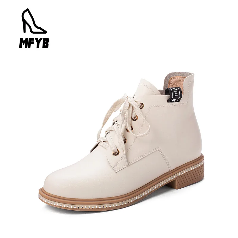

MFYB Women's boots 2019 autumn and winter new comfortable low heel with women's shoes 34-43 large size low boots women's boots