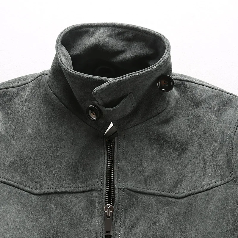 60% OFF AF1 Read Description! Asian size genuine cow skin leather jacket mens cowhide casual vintage biker leather jacket