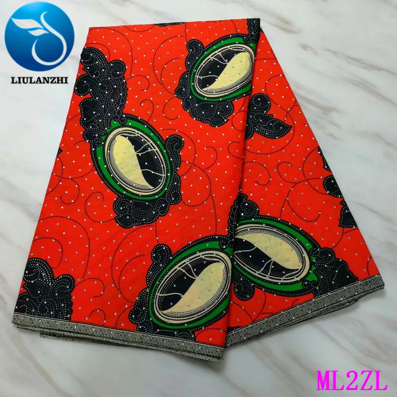 ML2ZL49 LIULANZHI Печатный воск с камнями африканская Анкара ткань новая полиэфирная ткань нигерийский полиэстер воск ML2ZL61 - Цвет: ML2ZL49