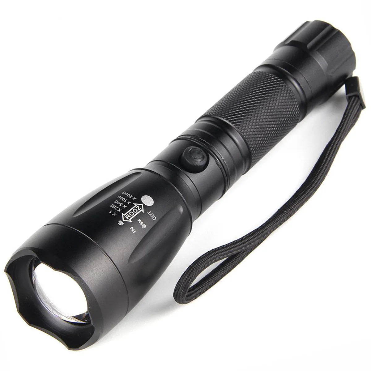 

Cross Border for LED Telescopic Zoom Defensive Flashlight Manufacturers Wholesale Aluminium Alloy T6 Charging Power Torch