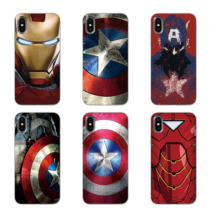 Капитан Америка, Железный человек для marvel силиконовые чехлы для телефонов iPhone 5 5S SE 6 6s 7 8 Plus X XS Max XR задняя крышка