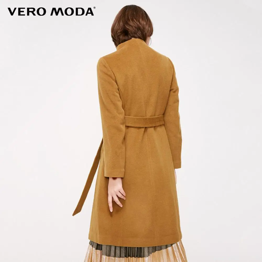 Vero Moda женское маленькое шерстяное пальто с высоким воротником на пуговицах | 318327539 - Цвет: Palisander green s