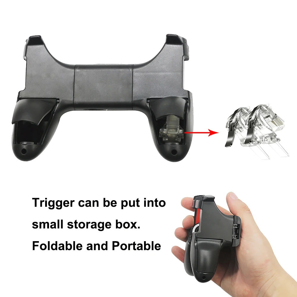 Zorx 4 in 1 Gamepad Mobile Phone Controller Metal Shooter Trigger Fire Button for Call of Duty for Pubg Game Joystick L1R1 IOS