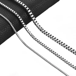 Fashion Stainless Steel Box Chain Checkered Necklace Everyday Wear Men's and Women's Jewelry