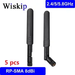 5 шт. 2,4 ГГц 5,8 ГГц антенна Wi-Fi 8dBi SMA мужской Dual Band для беспроводные маршрутизаторы ПК ретранслятор рабочего FPV uav Drone