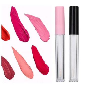 

1 Set 20 Pcs Mini Plastic Lip Bottles Empty Lip Gloss Tubes Sample Containers Clear Refillable Lip Bottles (Black Pink)
