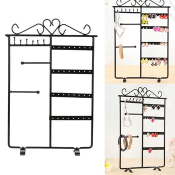 

Women Makeup Jewelry Organizer Shelf Earrings Necklace Jewelry Display Rack Metal Stand Organizer Holder Beauty Cosmetic Tools