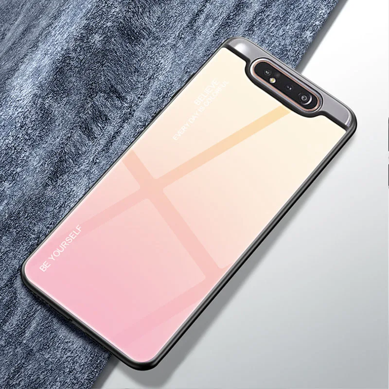 Color 02 Градиент закаленное Стекло Крышка для samsung Galaxy M10 M20 M30 A10 A20 A30 A40 A50 A60 A70 A80 A90 задняя крышка 100 шт./лот - Цвет: Color 02