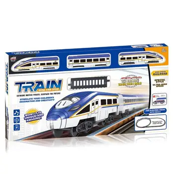 

Battery Powered Electric Train Set Music Car Locomotive Track Toy Gift for Kids