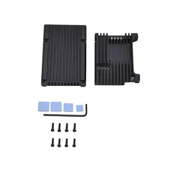 

For Raspberry Pi 4 Model B CNC Aluminum Alloy Case Metal Armor Shell with Heat Sinks for Raspberry Pi 4B-NO Fans