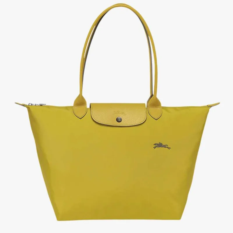 Сумка на плечо из нейлона с ручной вышивкой - Цвет: Lemon yellow large