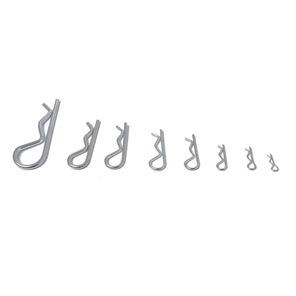 100PCS Zinc Plated Hair Pin Hitch Retaining R Clip Lynch Cotter Spring Assorted Kit Split Cotter Pins Kit Set Fastener Pins
