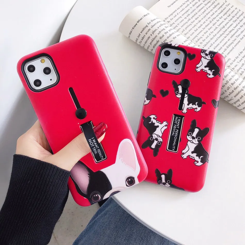 Чехол Floop для iPhone 11 Pro Xr X Xs Max мультяшный бульдог фламинго чехол с кольцом-петлей 8 6s