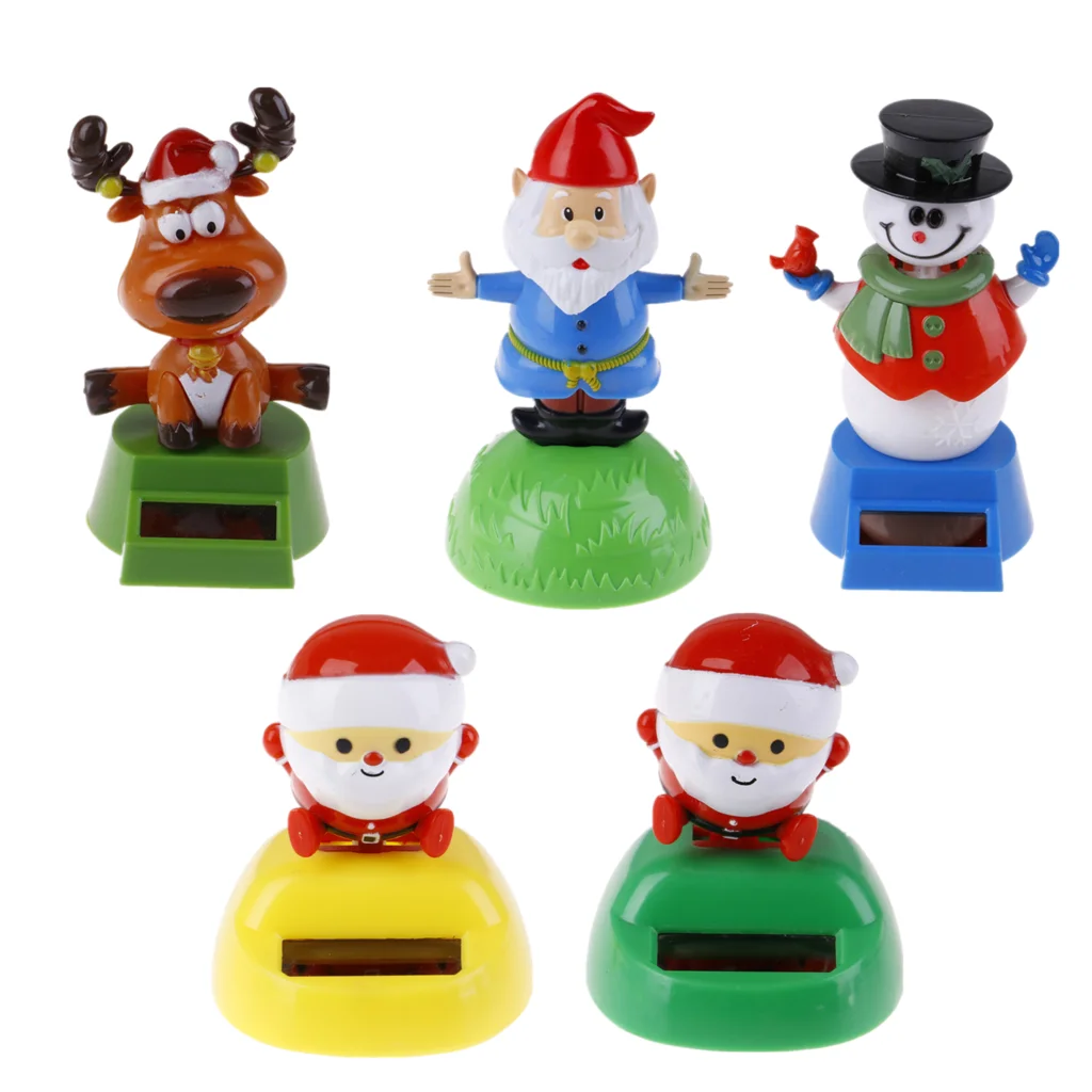 

1pc Christmas Solar Power Dancing Shaking Head Doll Car Swing Animation Dancer Toy Car Decoration Environmental Protection