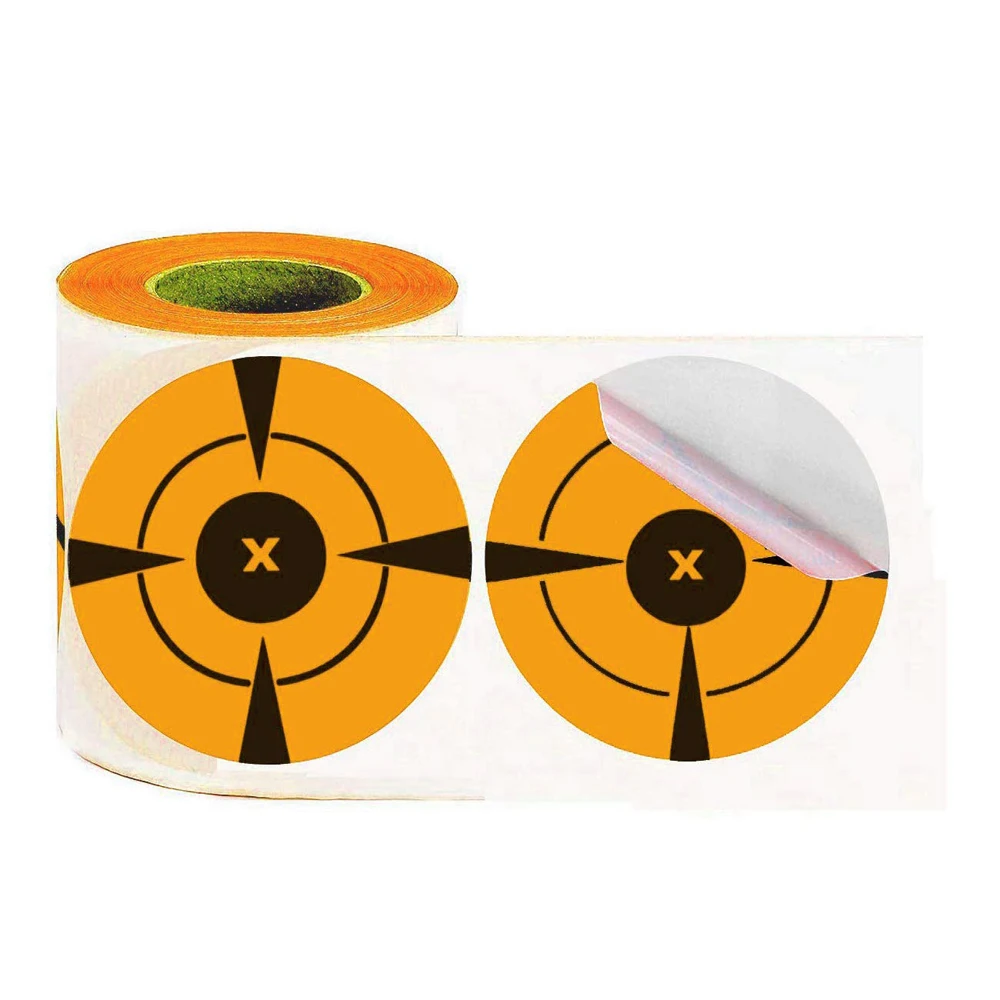 Самоклеящаяся наклейка для стрельбы, флуоресцентный красный, 3 дюйма, тренировочная стрелка, пистолет, аксессуары для стрельбы, бумажная цель для стрельбы - Цвет: Orange