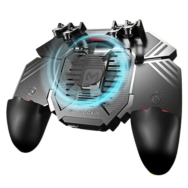  AK77 6 Fingers Trigger Controller Grip w/Dual Fans universal mobile phone game player pad for PUBG 