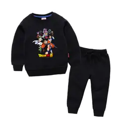 Детские хлопковые толстовки с капюшоном с принтом «Dragon Ball Z super son goku», хлопковый пуловер для девочек, топы для маленьких мальчиков, осенняя