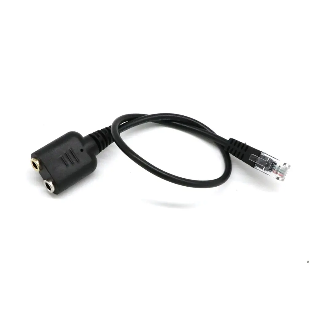 Dual 3.5mm Female to RJ9 Jack Adapter Convertor PC Headset Telephone