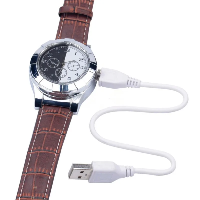F667 модные Перезаряжаемые usb зажигалка Часы электронный Для Мужчин's