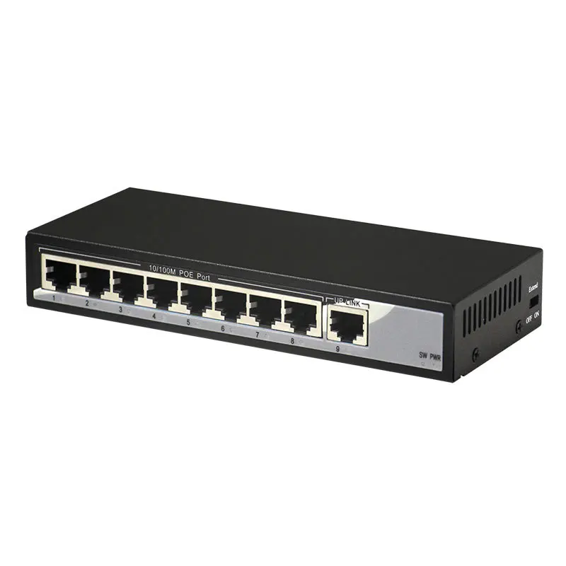 48V сетевой коммутатор POE коммутатора Ethernet с 8 10/100 Мбит/с Порты IEEE 802 3 af/at подходит