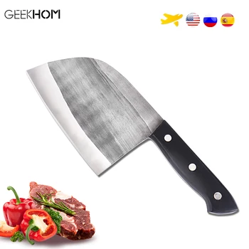 

GEEKHOM Kitchen Chef Knife Carbon Steel Professional Cooking Knives For Kitchen Chinese Cleaver Butcher Fishing Meat Knife Sharp