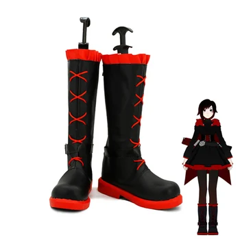 

customized Ruby Rose RWBY Cosplay 3 Season Red Boots Anime RWBY Ruby Rose Cosplay Shoes Boot for Halloween Party