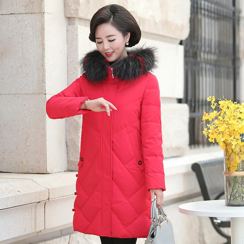 

Young Mother Winter Mid-length down Jacket Cotton-padded Clothes Middle-aged Women Jacket Coat Middle-aged Cotton-padded Clothes