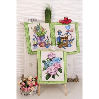 

Set of waffle towels "Tenderness" color green, 45x60 cm - 3 pcs
