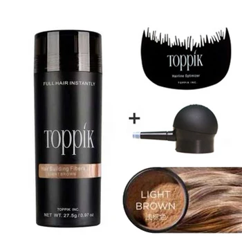 Toppik-set de construcción de fibras para el crecimiento del cabello, producto de extensión de pelo con tema de construcción, polvo en Spray de retención de fibra de EE. UU. Para la pérdida de cabello, 9 colores