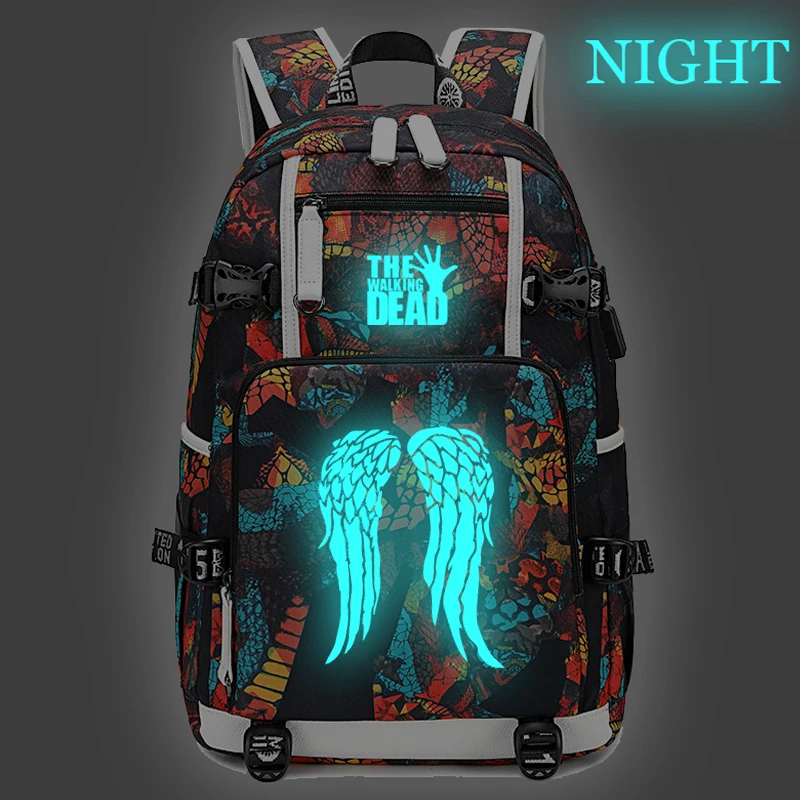 Walking Dead Printing Casual Zipper 18 Inch Student Schoolbag Men/Women Large Capacity Bags Teenager's Outdoor Travel Backpacks - Цвет: 803-ff-1122-2(1)