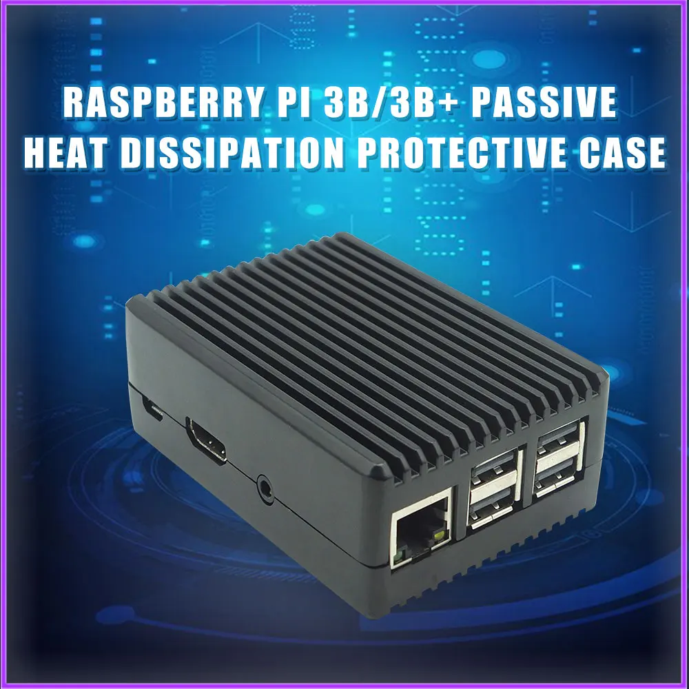 Case Shell Enclosure Raspberry Pi Aluminum-Alloy 3-Model Cooling for 3B/3B 