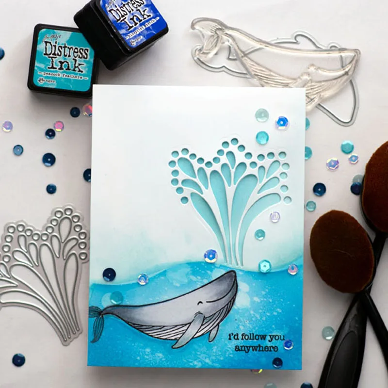 Water splash background Metal Cutting Dies Scrapbooking Embossing Stencils DIY