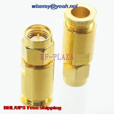 

DHL/EMS 200pcs Connector SMA male plug clamp RG58 RG142 LMR195 RG400 cable Straight -A3