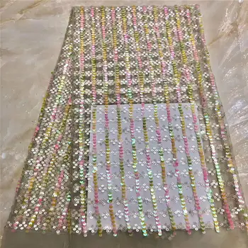 

nice looking African French tulle embroidery lace fabric with full sequin tulle top sale sequins lace fabric