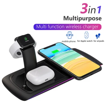 

3 in 1 Qi Wireless Charger For Xiaomi Detachable 15W Fast Charger For iPhone 11 X XS XR 8 For AirPods Pro Apple Watch 5 4 3 2 1