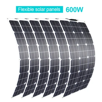 

100w 200w 300w 400w 500w 600w 1000w Flexible Solar Panel for RV/Boat/Car/Home 12V/24V Battery Charger