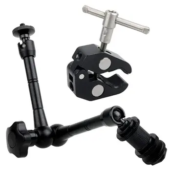 

11 Inch Adjustable Articulating Friction Magic Arm Large Super Clamp Compatible With DSLR Camera Flash Light LCD Monitor