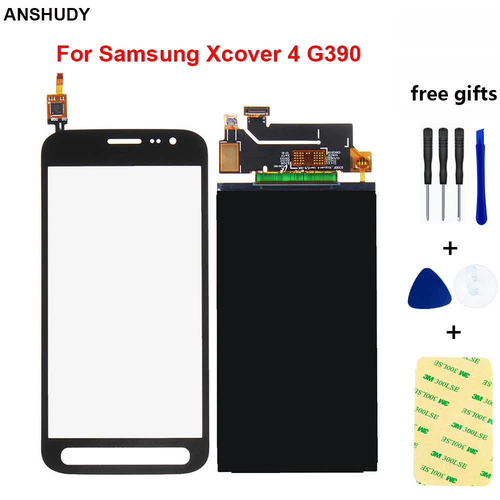 Для samsung Galaxy Xcover 4 SM G390F G390 сенсорный экран дигитайзер панель Стекло + ЖК дисплей
