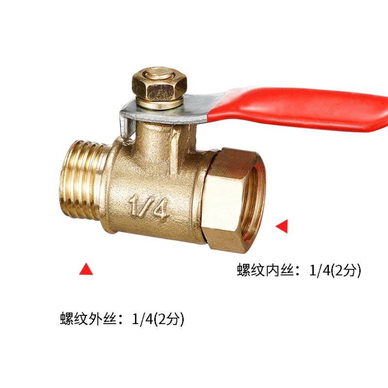 Brass small ball valve 1/8" 1/4" 3/8" 1/2" Female/Male Thread Brass Valve Connector Joint Copper Pipe Fitting Coupler Adapter