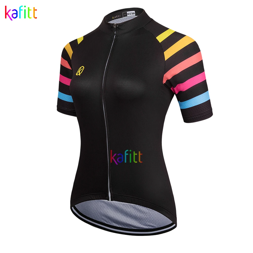 KAFITT Women's Short Sleeve Cycling Jersey Sets Bib Pants Breathable Outdoor Go Pro Team Quick Drying Maillot Mujer Summer cycling jersey cycling jersey set