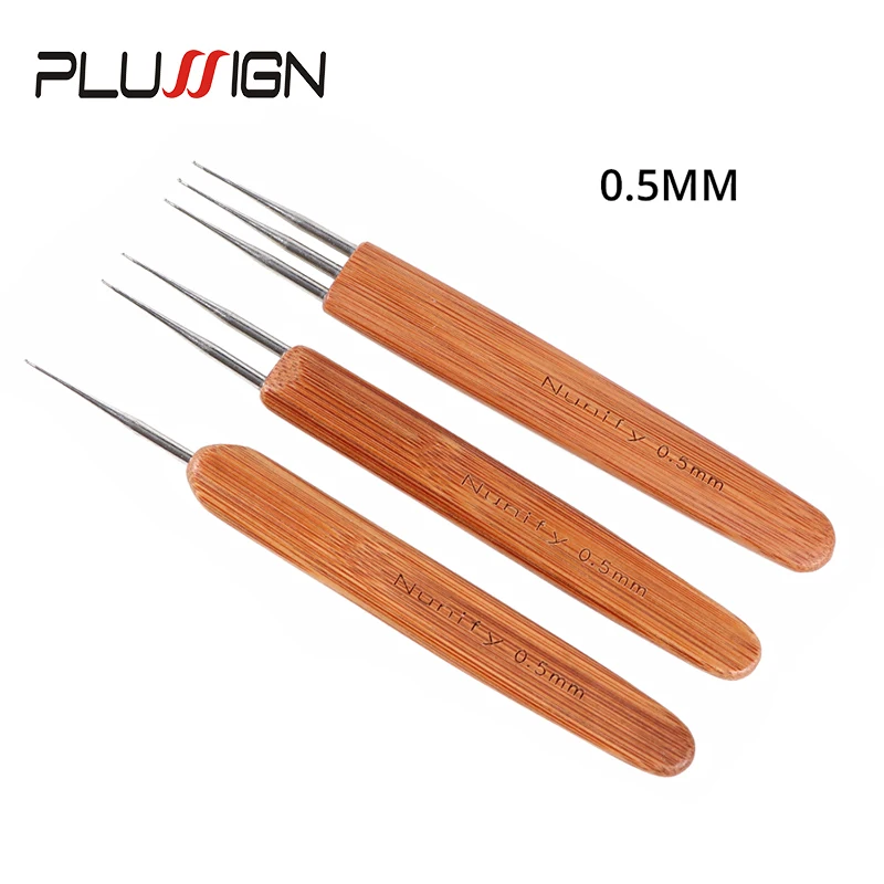 Crochet Hooks Plussign Crochet Needles For Hair Dreadlock Needle Tool For Braid Craft 0.5Mm 0.75Mm