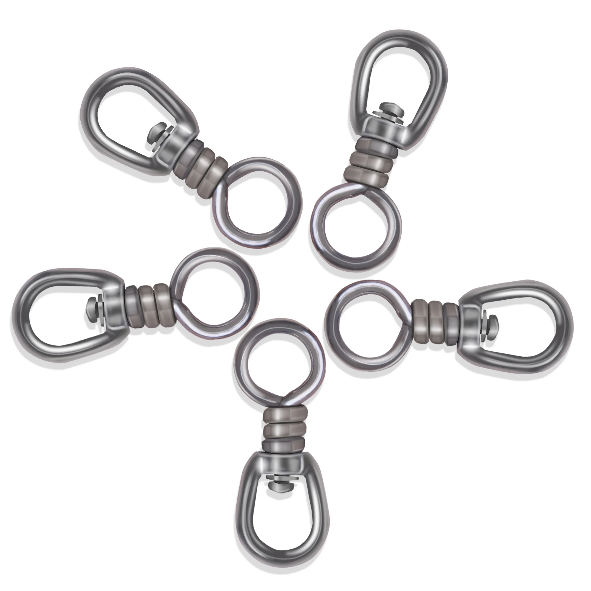 10Pcs High Strength Stainless Steel Fishing Swivels Fishing Tackle