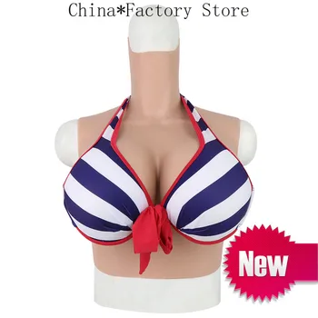 

New Artificial Silicone Breast Forms Crossdresser H Cup Soft False Boobs Realistic Transgender Queen Transvestite Mastectomy Bra