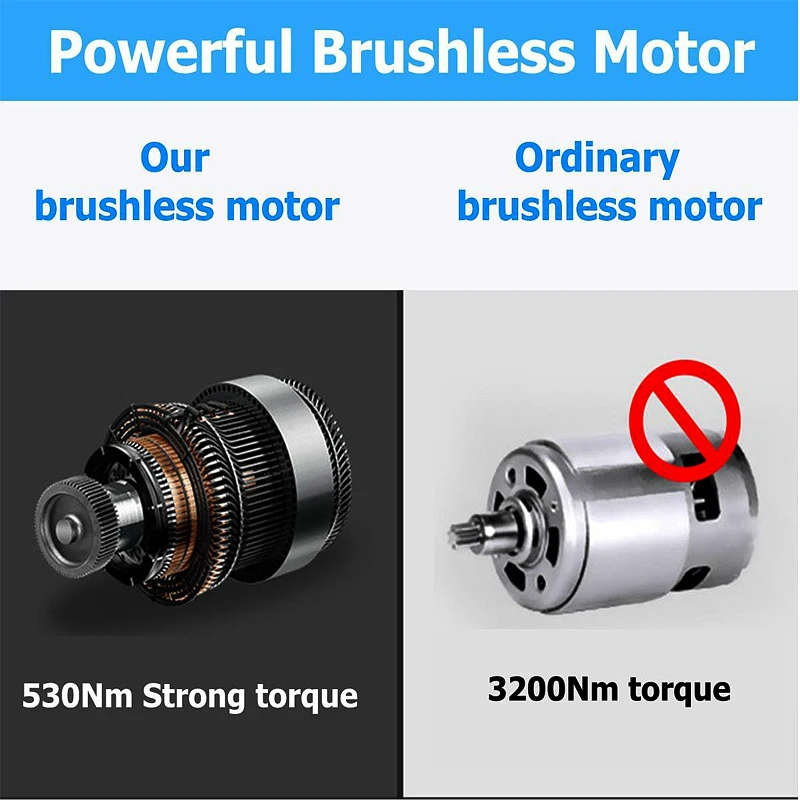 88VF Impact Wrench Brushless Cordless 10000mAh Electric Wrench Power Tool 320N.m Torque Rechargeable Extra Battery Avaliable