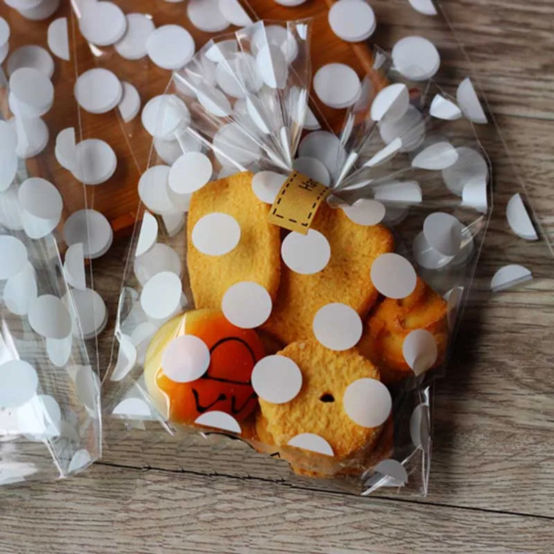 50 Pcs Candy Plastic Drawstring Gift Bags Gold Dot Treat Bags For Birthday Party Snack Wrapping W K I.1416286136