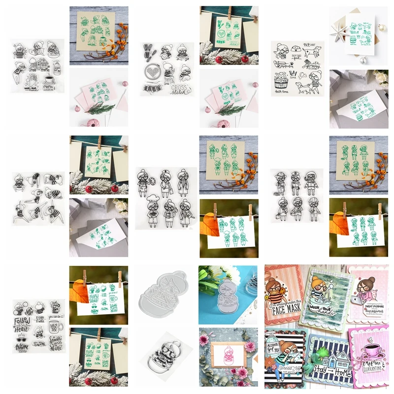 

Clear Transparent Stamps Youth Girls Stay Home Doing Exercise DIY Cosplay Series Theme For Craft Paper Cards Scrapbooking 2020