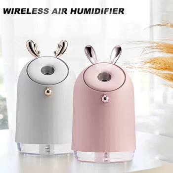 

Cute Wireless Air Humidifier USB Rechargeable Fogger Mist Maker Ultrasonic Aroma Essential Oil Diffuser 800mAh Built-in Battery