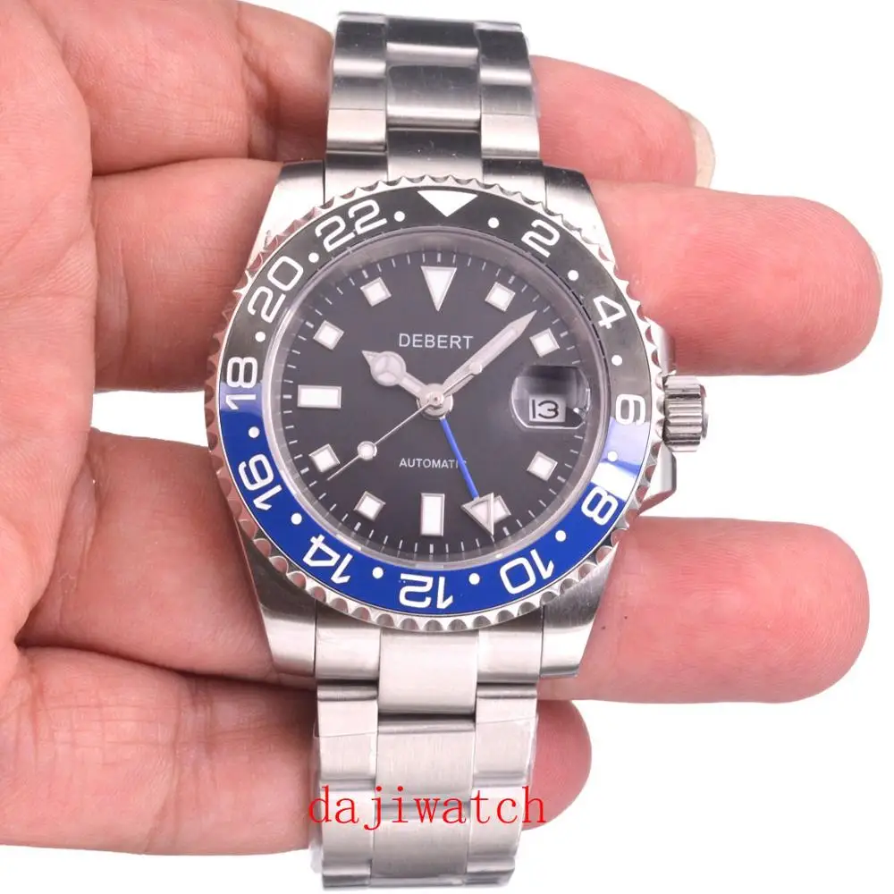 Мужские автоматические механические часы 40 мм GMT роскошные светящиеся