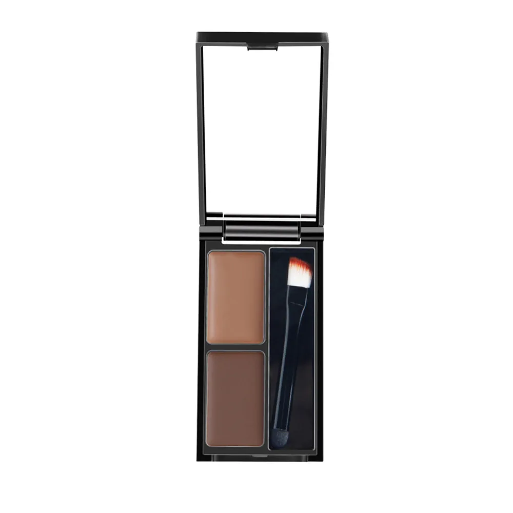 Qibest 2 цвета бровей порошок Крем Палитра косметический корректор для бровей водонепроницаемый макияж тени для век с щеткой Зеркало
