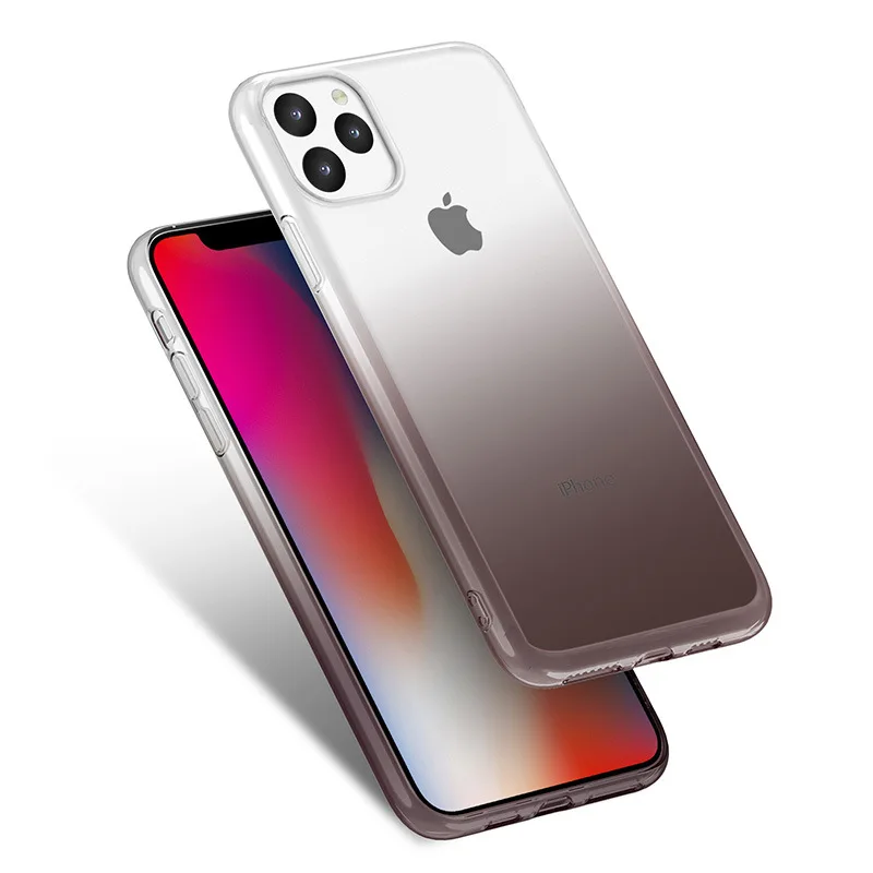 Для iPhone 11 Pro Чехол градиентный прозрачный для 11 Pro Max Xs XR XIR мягкий TPU чехол Coque Shell силиконовая, в цветах радуги чехол для iPhone